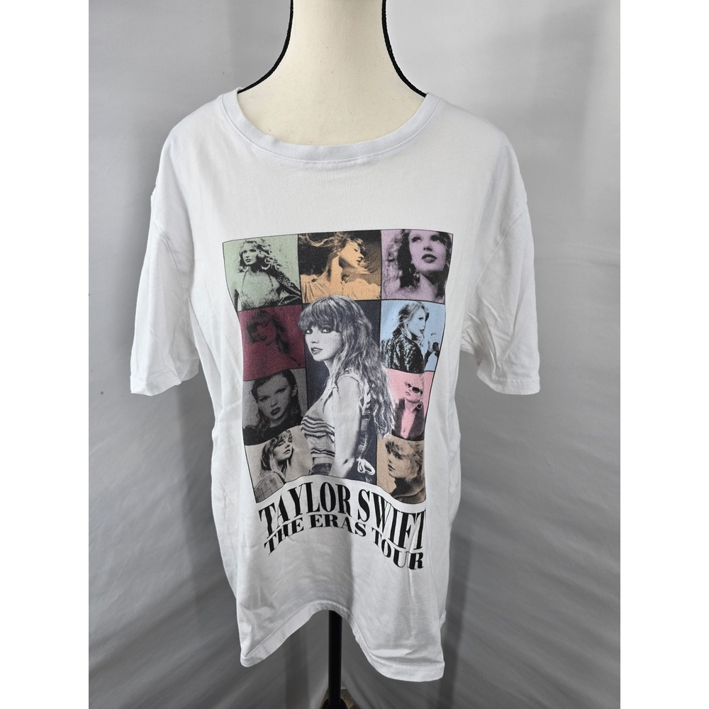 Taylor Swift The Eras Tour Graphic T-Shirt White Concert Merch Womens XL